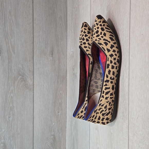 Rothy's Women Leopard Animal Print The Pointed toe flats ballet shoes sz 9.5 - Picture 2 of 13